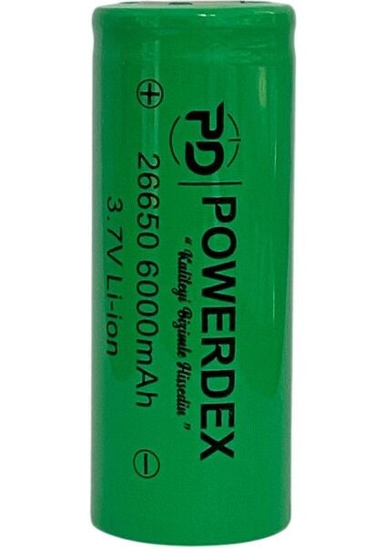 26650 3.7V 6000 Mah Li-Ion Şarjlı Pil